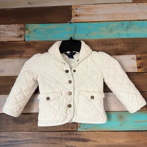 Ralph Lauren Kids Cream Quilted Puffer Jacket